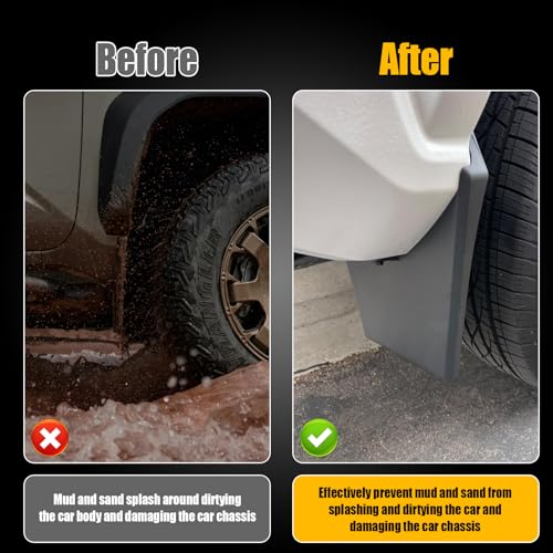 Image of Mud Flaps Splash Guards Compatible with Toyota Tacoma 2024 Accessories Front and Rear Mud Guards 4PCS No Drilling Heavy Duty Fender Mudguards Kit with Hardware Accessories