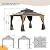 12' x 12' Hardtop Gazebo Outdoor Aluminum Gazebos Wood Grain with Galvanized Steel Double Canopy for Patios Deck Backyard,Curtains&Netting by domi outdoor living