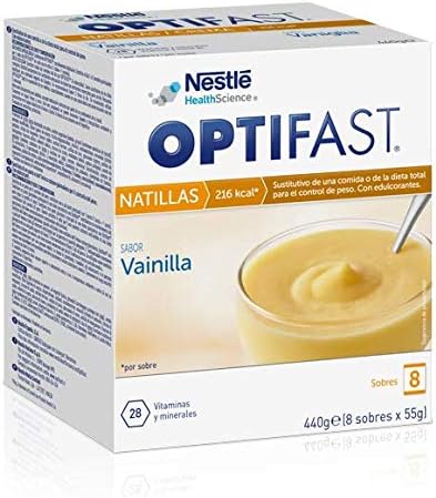 OPTIFAST Natillas Vainilla. Estuche de 8 sobres de 55g