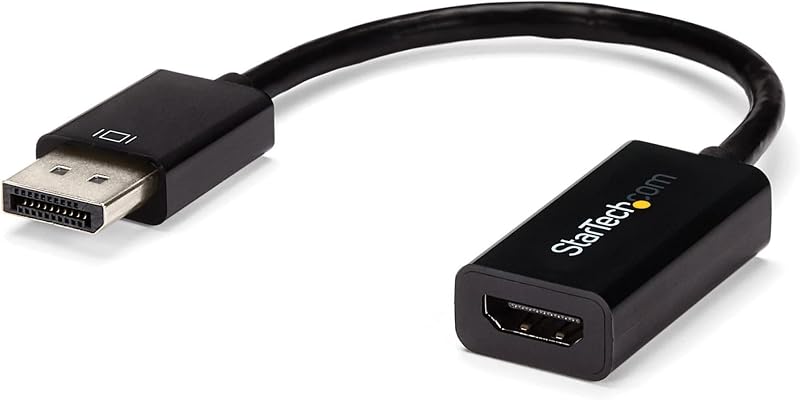 StarTech Active DisplayPort to HDMI Adapter, 4K 30Hz, 7.1 Audio (DP2HD4KS) | DP 1.2 to HDMI, 3840 x 2160, 1920 x 1200, HDCP, DPCP, Non-latching DP, 7.1ch audio, Non-latching connector, Dongle