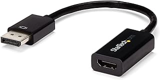 StarTech.com DisplayPort to HDMI Adapter - 4K 30Hz Active DisplayPort to HDMI Video Converter - DP to HDMI Monitor/TV/Display Cable Adapter Dongle - Ultra HD DP 1.2 to HDMI 1.4 Adapter (DP2HD4KS)