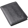 RFID Leather L-Fold Wallet for Men Card Case ID Holder Bifold Trifold with Snake Texture (J700LF, Black)