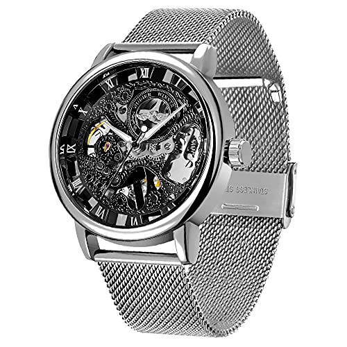 Men's Watch Hand-Wind Mechanical,Mechanical Men's Watch Black Watch Watch for Men
