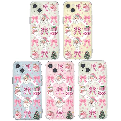 Coque iPhone 15 Plus transparente magnétique rose de qualité supérieure