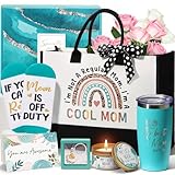 Mothers Day Best Mom Gifts from Daughter Son kids, Birthday Gift Basket for Mom Women Mother-in-Law Mama Christmas Mothers Day Gifts New Mama Gift for Women Wife from Husband w/ Canvas Tote Bag