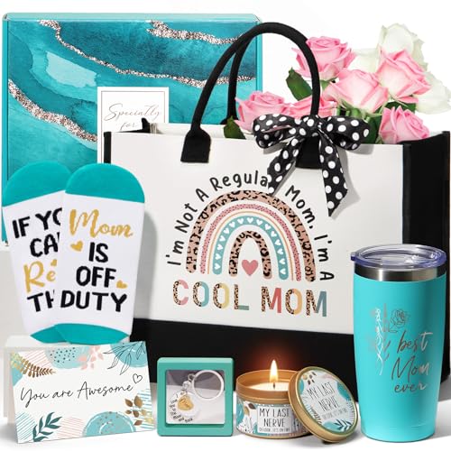 Image of MAYICIVO Christmas Best Mom Gifts from Daughter Son kids, Birthday Gift Basket for Mom Women Mother-in-Law Mama Christmas Mothers Day Gifts New Mama Gift for Women Wife from Husband w /Canvas Tote Bag