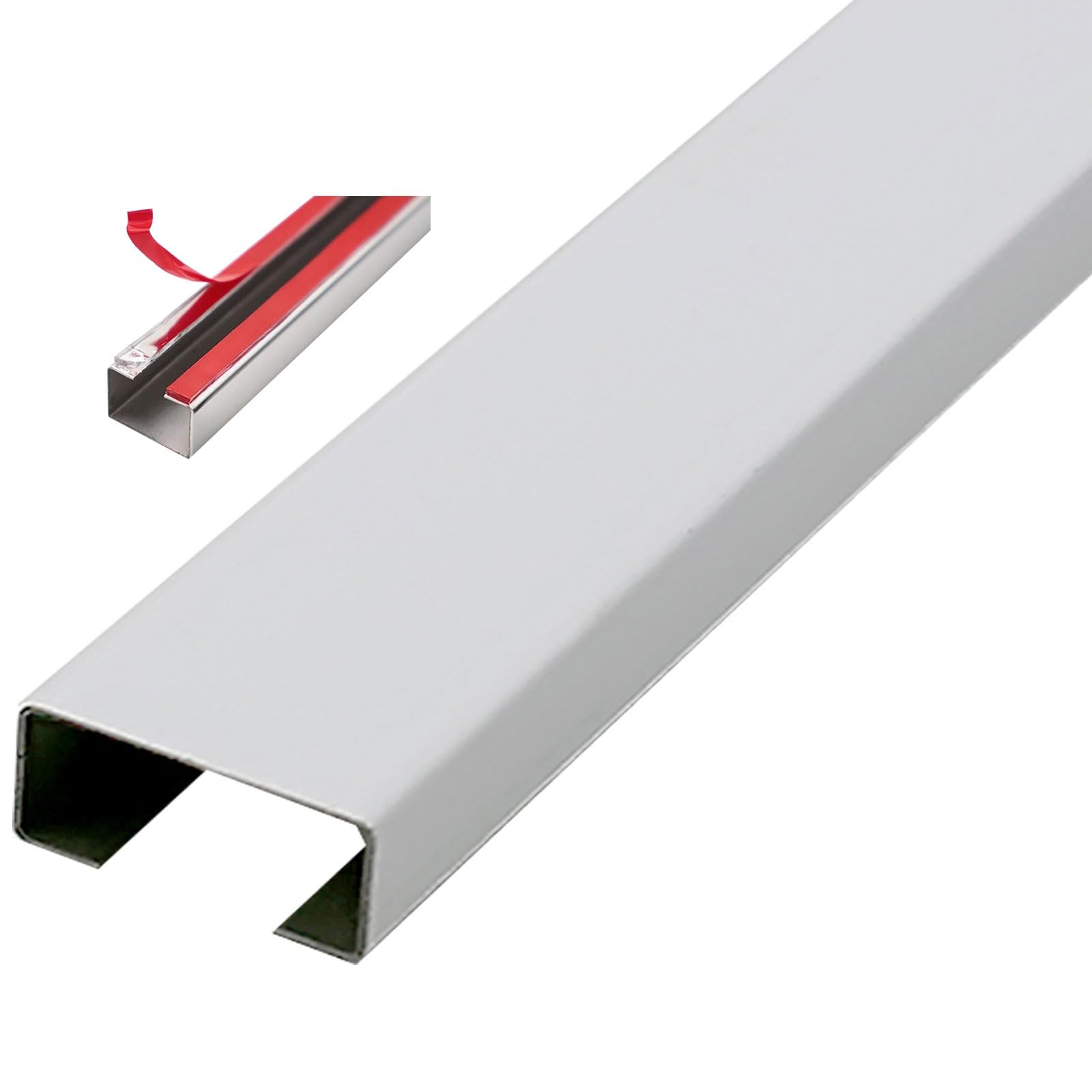 Selbstklebende Kabelkanäle, Selbstklebende Kabelrinnen Aus Edelstahl, Mehrfarbig, Verschiedene Größen(Weiß-2M-24X12Mm)