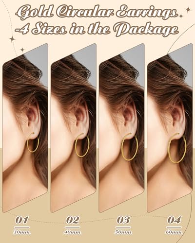 6 Pcs Silk Feeling Scarf 27.5 Inch French Beret Hats for Women Gold Plated Hoop Earrings Set Satin Oil Paint Head Scarf for Gift3