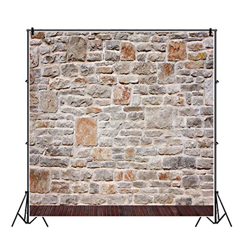Aofoto 8X8Ft Backdrops Photography Background Old Stone Wall Hardwood Floors Toddler Newborn Boy Lovers Kid Adult Girl Portrait Seamless Scene Photo Shoot Studio Props Video #TOP2