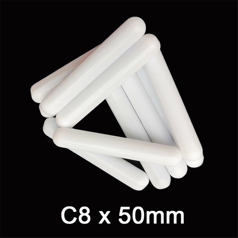 Rührstab, 10er-Pack C8x50mm PTFE-Magnetrührstäbe ohne Drehring, weiße Spinbars-Laborausrüstung