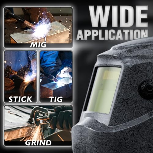 Image of YESWELDER Auto Darkening Welding Helmet, 1 /1 /1 /1 True Color Solar Powered Welding Hood with 2 Arc Sensors, Blue Light Blocking Welder Mask for TIG MIG ARC and Grind