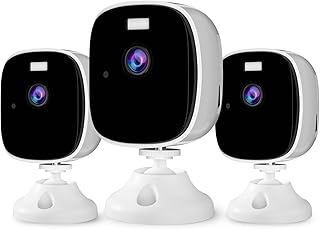 Rraycom 3pc Mini WiFi Security Camera for Home Security, Baby Monitor-2K HD Indoor Camera, Color Night Vision, AI Motion Detection, Two-Way Audio, SD&Cloud Storage, Alexa & Google Assistant Compatible