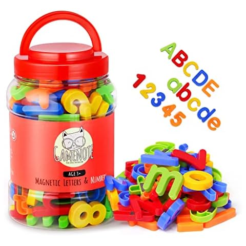 Gamenote 78pcs Magnetic Letters and Numbers - Plastic Alphabet ABC 123 Magnets Refrigerator Uppercase Lowercase Letters Numbers & Math Symbols for Toddlers Kids Cover