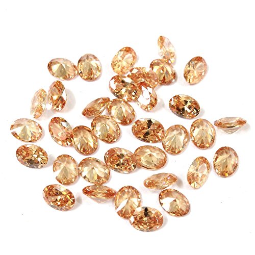 Oxyde de zirconium couleur champagne éclatant pour bague de fiançailles