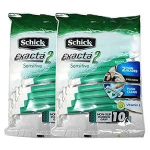Schick Exacta2 Sensitive Disposable Razor, 10 Count(Pack of 2)