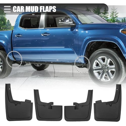 Image of Motoforti Car Mud Flaps, Splash Guards, for Ford F-150 2015-2020, Plastci, with Screw, Black, 1 Set