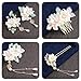 KALIONE 5 PCS Lily Flower Tassels Hairpin Set, Rhinestone Pearl Flower Wedding Hair Styling Pins Vintage Chinese Hanfu Traditional Bride Hair Making Headpiece Accessories Party Favor for Women Girls