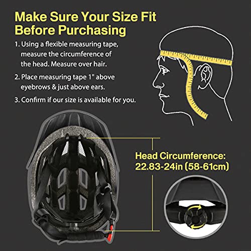 Casque de vélo VTT avec Visière et éclairage Arrière LED Casques de vélo de Cyclisme Montagne et de Route pour Hommes et Femmes Adultes - Image 7