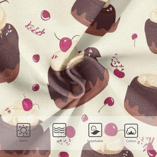 Wusikd Chocolate Cakes Cream Girls' Underwear Cotton Cherries Girls Briefs Soft Toddler Underwear 2T3