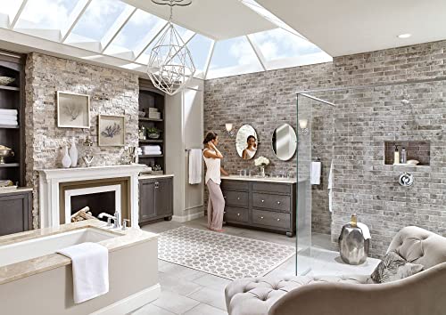 Image of Moen YB2261CH Brantford 1-Light Dual-Mount Bath Bathroom Vanity Fixture with Frosted Glass, Chrome (Pack of 2)
