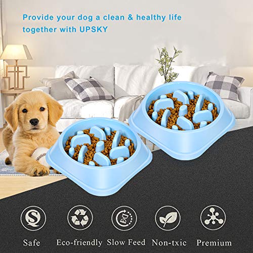 UPSKY Slow Feeder 2 Pack Dog Bowls Non Slip Puzzle Bowl Interactive Bloat Stop Dog Bowl Anti-Choking Dog Bowl - Image 7