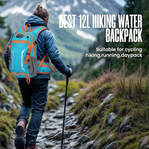 Image of 12L Hydration Backpack for Men Women,Lightweight Hydration Pack with 2L Water Bladder, Water Backpack for Cycling,Hiking,Rave,Biking and Running Outdoor Activities