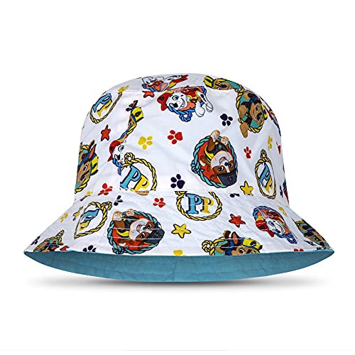 Paw Patrol Hot Fun Reversable, Foldable, UPF50+ Sun Protection Bucket Hat Size 2-4 Toddler White