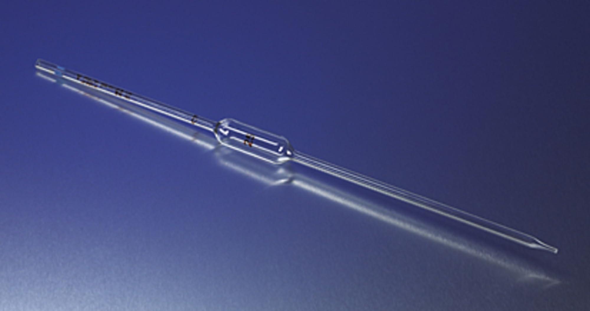 Corning 7100-2 Pyrex Reusable Glass Volumetric Pipet, Class A, 2 mL, Orange