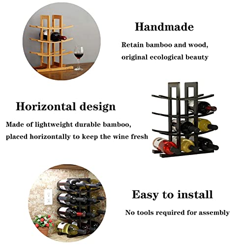 Soporte de vino de madera para 12 botellas miniatura 5