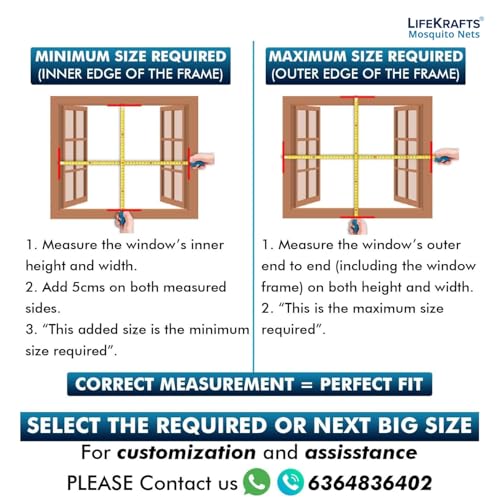 Image of LifeKrafts Pre-Stitched Zipper Window Mosquito Net Premium Edition 120 GSM Fiberglass Net & Strong Adhesive Hook Tape. Height90cms X Width120cms (35x47 inches or 3x3.9 feet)-Grey