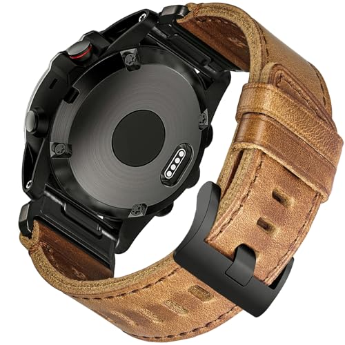 Hemsut ガーミンウォッチレザーベルト F?nix 8 AMOLED - 51mm/Fenix 7X/Fenix 5X/Fenix 5X Plus/Fenix 6X/Fenix 6X Pro/Fenix 3/Descent MK1/D2 Delta P