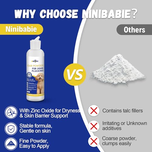 Image of Dog Ear Powder for Hair Removal - Grooming Grip Powder for Poodles & Doodles, Grooming Aid for Pet Ear Cleaning