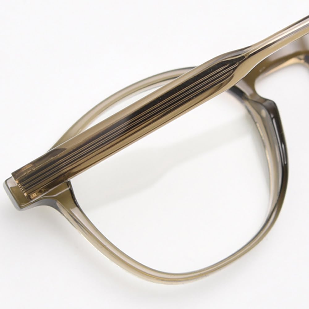 okulary damskie retro owalne okulary przezroczyste kwadratowe oprawki dla mężczyzn zielono-brązowe octanowe
