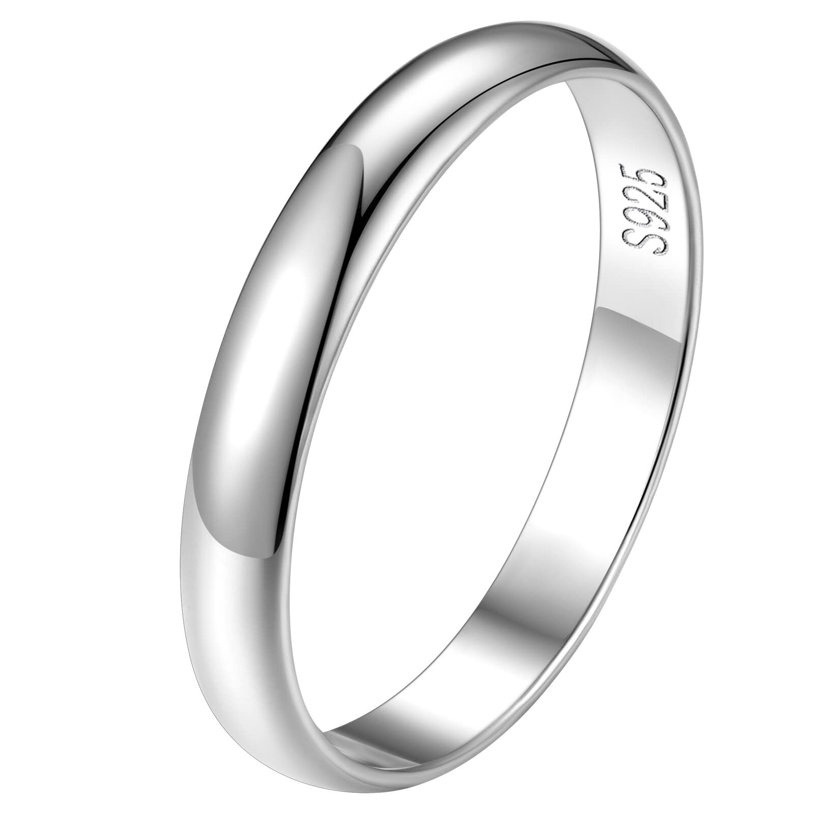 FindChic Anillo de Plata de Ley 925 Anillo de Moda para Hombre Mujer 2/3/4/5mm Ancho Talla 6.75-30