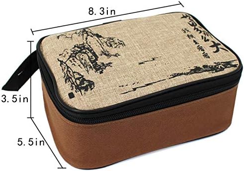 Miniatura 7 de Juego de té portátil Yixing Zisha hecho a mano, tetera de arcilla morada, tetera tradicional china Xishi con bolsa de viaje, regalo para papá,