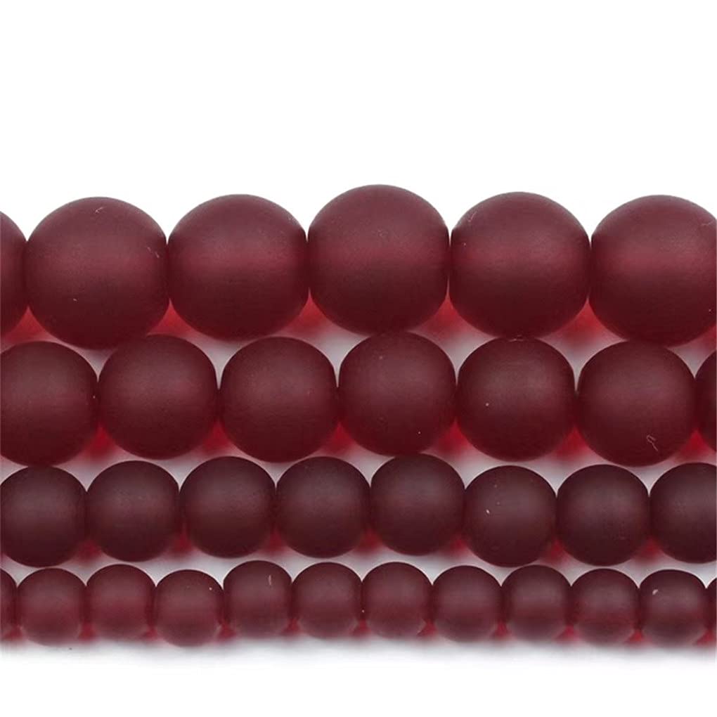 Perles de verre calcédoine rouge mat givré rondes pour réussir vos intercalaires de bijoux