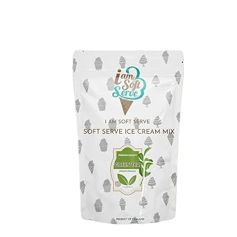I Am Soft Serve Ice Cream Powder Mix, Low Sweetness, Low Fat Formula, Easy Cold Water Mixing, Smooth Texture, Makes Approx. 40 Cones, 1kg Matcha Green Tea