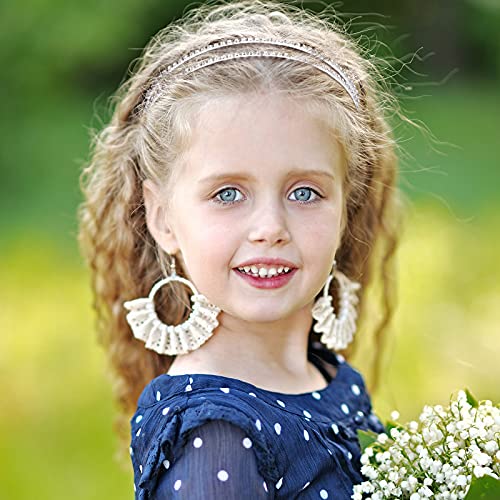 6 Pieces Rhinestones Wedding Headbands Crystal Flower Girl Leaves Crown Headband Tiara Women's Faux Pearl Rhinestones Princess Hairband Headdress For Bride Bridesmaids Wedding Party (Modern Pattern) #TOP3