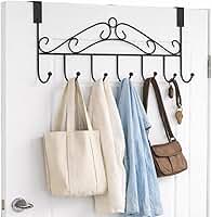 Cabideiro de Porta 7 Ganchos – Organizador Multiuso para Toalhas, Bolsas e Roupas, Suporte sem Furo em Metal Gancho de Porta Suporte para Toalha