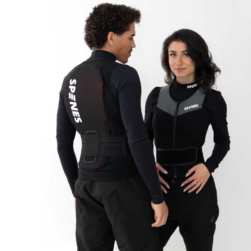 Spines Protector de espalda original – CE EN1621-2 Nivel 1 – Ultra ligero y transpirable – Esquí, Snowboard, Bicicleta de Montaña, Equitación – Niños y adultos