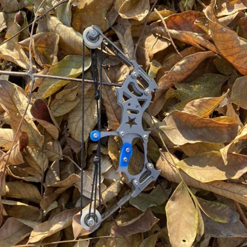 FENJANER Archery Mini Compound Bow and Arrows Set for Games Shooting Gift Stainless Steel Bow with Arrows (Blue-7.5\" Bow - Arrows 12)