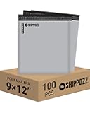 Shippozz 9x12 Poly Mailers 100 Pack, Durable Waterproof Polymailers for Shipping Clothes, Self Seal Mailing Bags for Small Business Packaging Supplies, Mailing Envelopes for Books, and Accessories