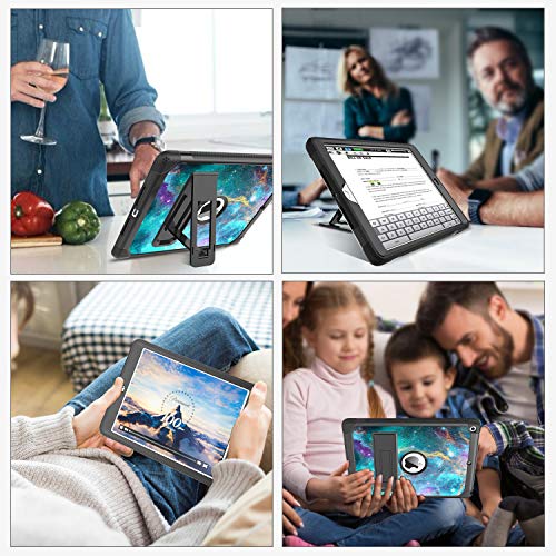 Bentoben Ipad 9Th Generation Case, Ipad 8Th Generation Case, Ipad 7Th Generation Case, Ipad 10.2 Case, Glow In The Dark 3 In 1 Shockproof Kickstand Protective Girl Women Boy Tablet Cover, Space/Nebula #TOP6