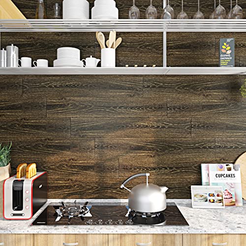 Funstick 6"X36" Brown Cedar Wood Floor Tiles Peel And Stick Waterproof Vinyl Plank Flooring Peel And Stick Floor Tile Wood Planks For Walls Stick On Floor Tiles For Bathroom Kitchen Bedroom Rv 5 Pcs #TOP6