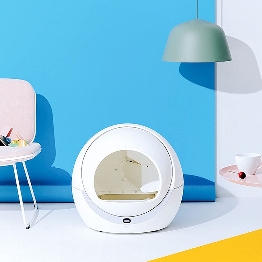 TOMYEUS Lettiera per Gatti Automatico Smart Cat Toilet Gatto Cat Lettiera Box Semi-Chiuso Deodorante Induzione Rotante Pulizia Rotante Cat Lettiera Gatto elettrica Toilette per Gatti