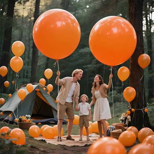Image of Orange Balloons 9pcs, 36 Inch Large Orange Balloons for Balloon Garland Arch as Birthday Party Decorations, Wedding Decorations