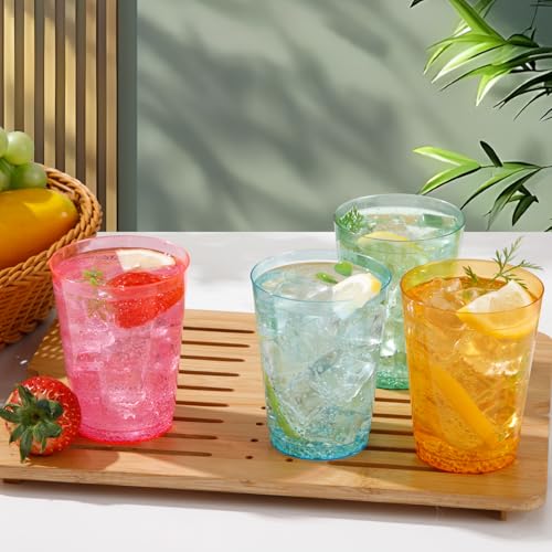 Image of DaYammi 100 Pack Colorful Plastic Cups 10 Oz Disposable Cups Neon Glowing Plastic Party Cup, Assorted Neon Colors for Wedding Wine Glasses Heavy Duty Disposable Tumblers Drinking Cocktail Glasses