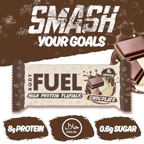 BodyFuel High Protein Flapjack - 8g Protein, Low Sugar, High Fiber Snack for Pre-Workout & Post-Workout Recovery (Chocolate)(12 x 40g) - Image 5