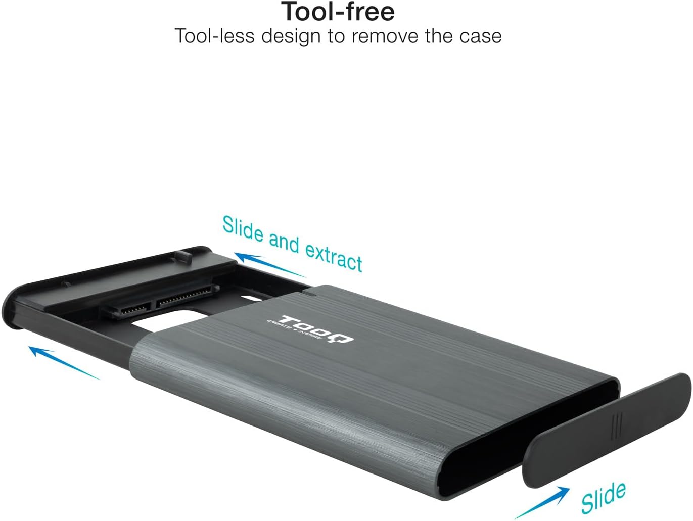 TOOQ TQE-2503G - External 2.5" HDD/SSD Enclosure - Grey