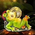 qiujonvy Solar Garden Outdoor Statues Frog, Lawn Decor Frogs Statue for Patio, Balcony, Yard Ornament - Unique Home Decor Gifts (Frog)